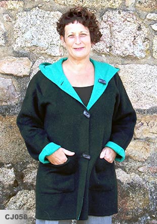 Elegant Duffle Coat with Ribbed Knitted